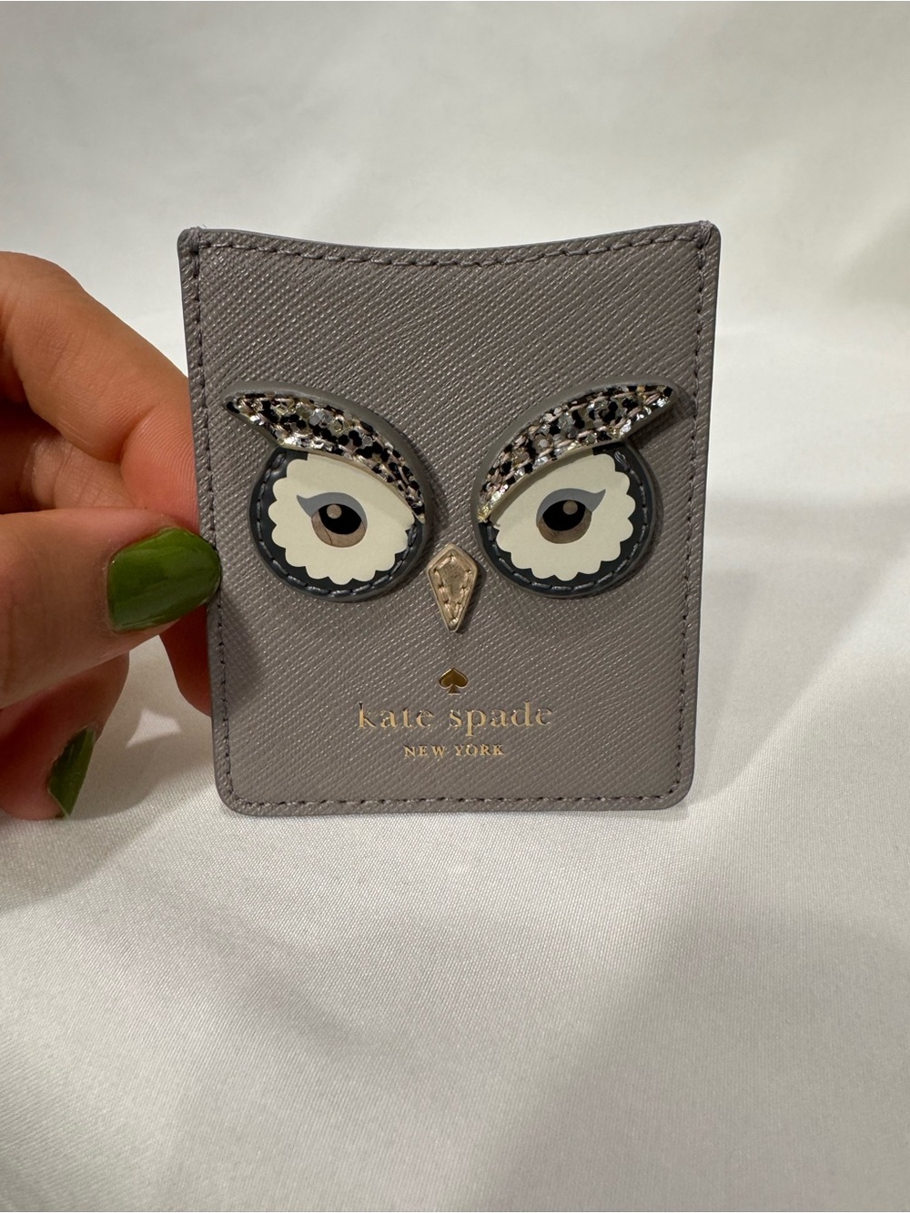 Kate Spade Owl Sticker Phone Pocket - NEW